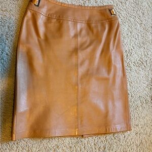 Lillie Rubin Caramel Leather Pencil Skirt